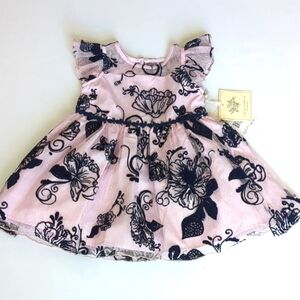 Laura Ashley Landon Embroidered Floral Lace Overlay Tule Wedding Dress  Sz 12M